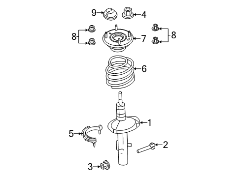 2010 Ford Flex Struts & Components - Front Diagram