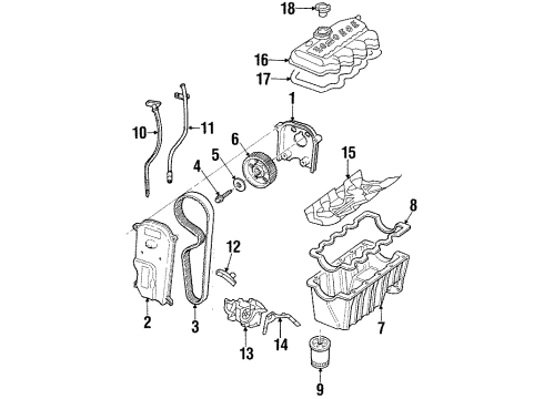 1998 Ford Escort Engine Parts & Mounts, Timing, Lubrication System Diagram 1 - Thumbnail