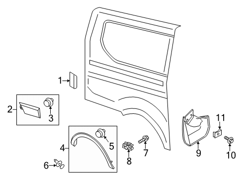 2023 Ford Transit-150 Exterior Trim - Side Panel Diagram 4 - Thumbnail
