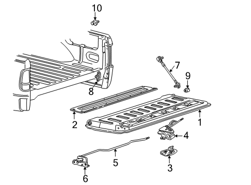 2004 Ford F-150 Heritage Tail Gate Diagram