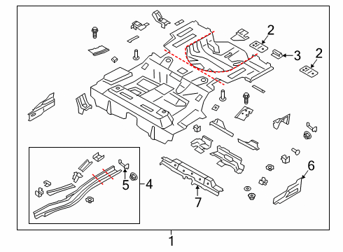 2016 Ford Fusion Rear Floor & Rails Diagram 3 - Thumbnail