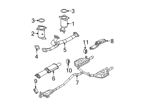 2010 Ford Fusion Exhaust Components Diagram 4 - Thumbnail
