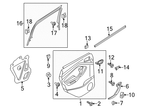 2016 Ford Escape Window Molding, Rear Driver Side Diagram for CJ5Z-7851753-AB