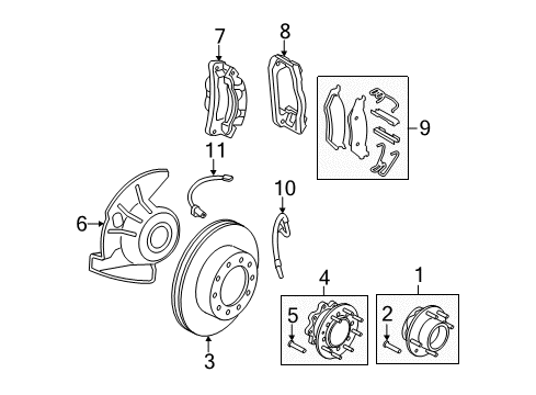 2013 Ford F-250 Super Duty Front Brakes Diagram 1 - Thumbnail