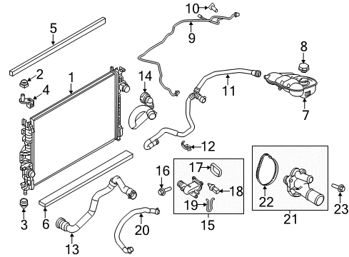 2015 Ford Focus Radiator & Components Diagram