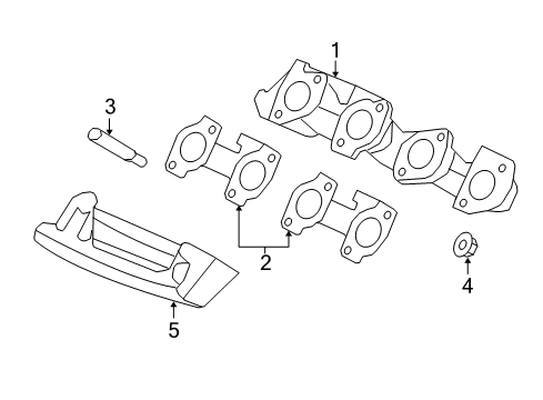 2010 Ford F-150 Exhaust Components, Exhaust Manifold Diagram 9 - Thumbnail