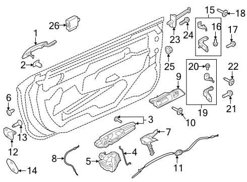 2024 Ford Mustang Latch, Passenger Side Diagram for NB5Z-5821812-A