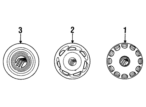1992 Mercury Sable Ornament, Center Diagram for F34Y1141A
