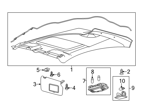 2012 Ford Fiesta Interior Trim - Roof Diagram 1 - Thumbnail