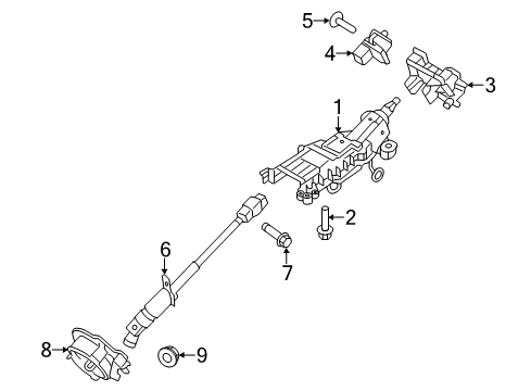 2012 Ford Taurus Steering Column & Wheel, Steering Gear & Linkage Diagram 2 - Thumbnail