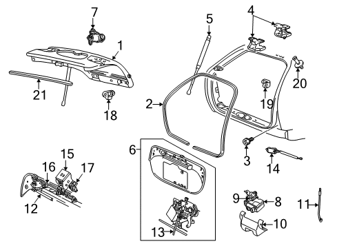 2002 Mercury Sable Lift Gate Diagram 1 - Thumbnail