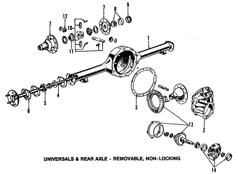 1987 Ford Bronco Rear Axle, Differential, Propeller Shaft Diagram 3 - Thumbnail