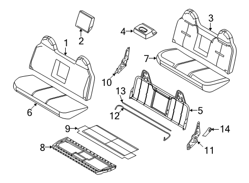 2009 Ford F-250 Super Duty Front Seat Components Diagram