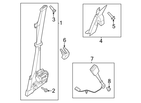 2023 Ford F-250 Super Duty Front Seat Belts Diagram 4 - Thumbnail