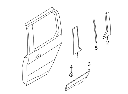 2014 Ford Transit Connect Exterior Trim - Side Loading Door Diagram 3 - Thumbnail