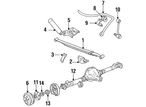 1993 Ford Explorer Flex Hose, Center Diagram for 6L5Z-2282-AA