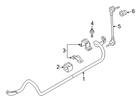 2011 Ford Taurus Stabilizer Bar & Components - Front Diagram