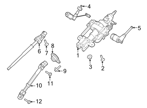 2022 Ford F-150 Lightning Steering Column Assembly Diagram