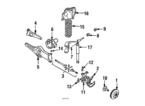 1989 Ford Bronco II Front Brakes Diagram