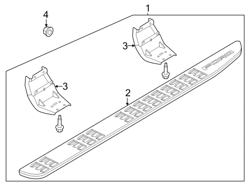 2024 Ford F-350 Super Duty Running Board Diagram 2 - Thumbnail