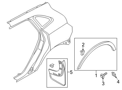 2018 Lincoln MKC Mud Guard Diagram for FJ7Z-16A550-BB