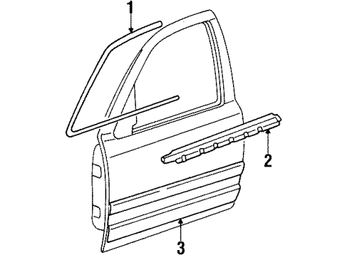 1999 Mercury Grand Marquis Exterior Trim - Front Door Diagram