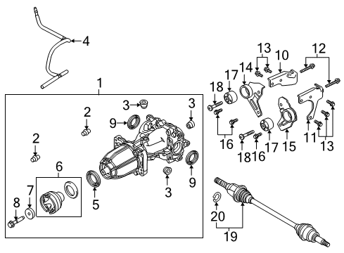 2015 Lincoln MKX Axle Components - Rear Diagram