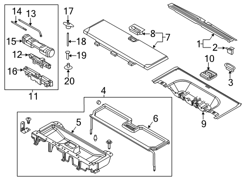 2014 Ford Expedition Interior Trim - Rear Body Diagram