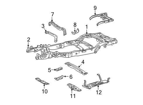 2000 Ford Expedition Frame & Components Diagram