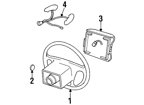 1996 Ford Windstar Steering Column, Steering Wheel & Trim Diagram 2 - Thumbnail