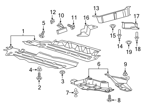 2017 Ford Edge Pillars, Rocker & Floor - Under Cover & Splash Shields Diagram