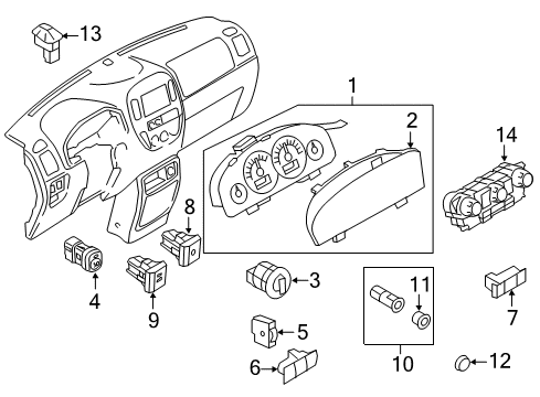 2009 Ford Escape Instrument Cluster Diagram for 9M6Z-10849-A