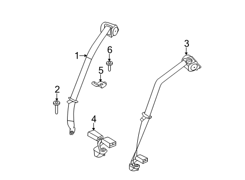 2015 Ford Fiesta Child Seat Bracket, Center Diagram for 6S4Z-54613D74-A