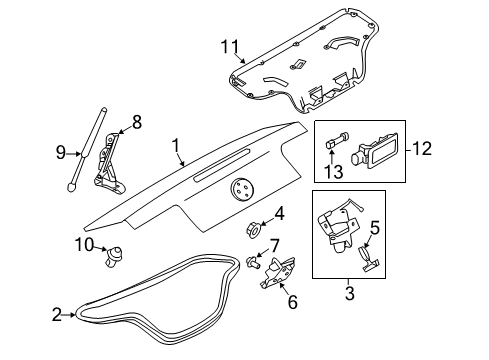 2011 Ford Mustang Lock, Rear Diagram for DR3Z-5443200-A