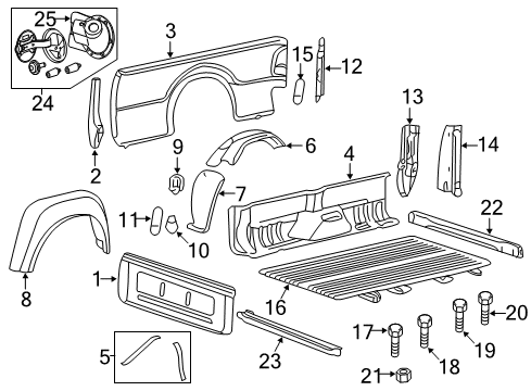 2006 Ford F-250 Super Duty Front & Side Panels Diagram