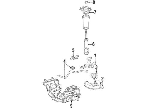 1984 Ford Thunderbird Front Suspension, Control Arm, Stabilizer Bar Diagram 1 - Thumbnail