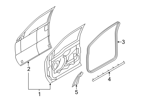 2009 Ford F-250 Super Duty Front Door Diagram