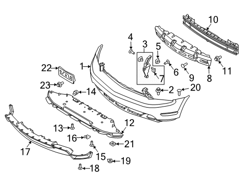 2012 Ford Mustang Valance Panel, Front Diagram for AR3Z-17D957-BB