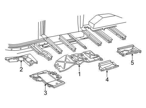 2007 Ford E-150 Rear Floor & Rails Diagram 1 - Thumbnail