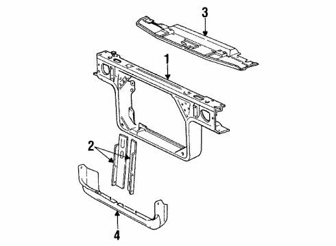 1992 Ford Crown Victoria Radiator Support Diagram for F4AZ16138A