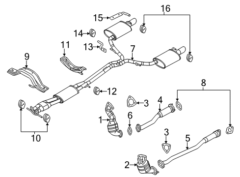 2018 Ford Police Interceptor Utility Exhaust Components Diagram