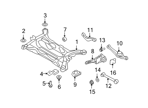 2009 Ford Edge Rear Suspension, Control Arm Diagram 4 - Thumbnail