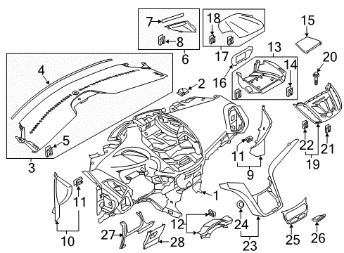 2017 Ford C-Max Instrument Panel Components Diagram