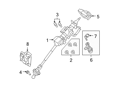 2010 Ford Edge Steering Column & Wheel, Steering Gear & Linkage Diagram