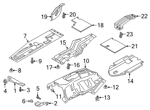 2022 Ford Ranger Under Cover & Splash Shields Diagram 2 - Thumbnail