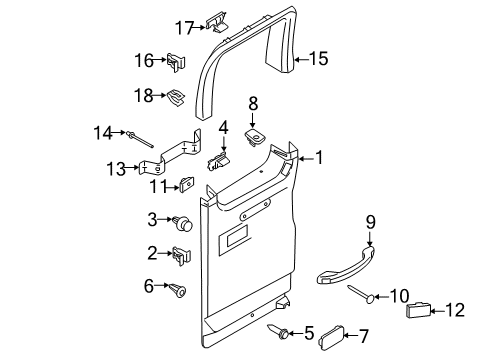 2015 Ford Transit-150 Interior Trim - Side Loading Door Diagram 1 - Thumbnail