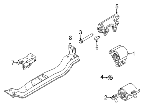 2022 Ford F-350 Super Duty Engine & Trans Mounting Diagram 3 - Thumbnail