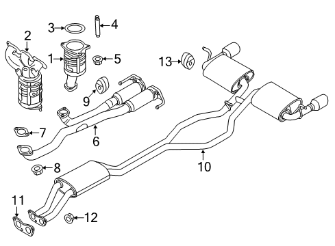 2012 Lincoln MKX Exhaust Components Diagram