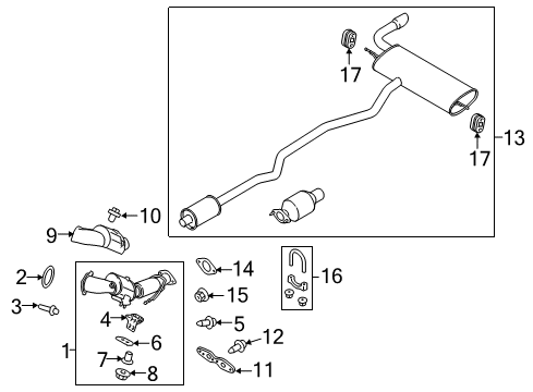 2020 Ford Fusion Exhaust Components Diagram 1 - Thumbnail