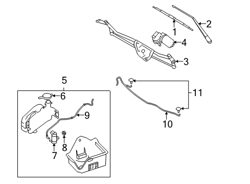 2013 Ford F-150 Wiper & Washer Components Diagram